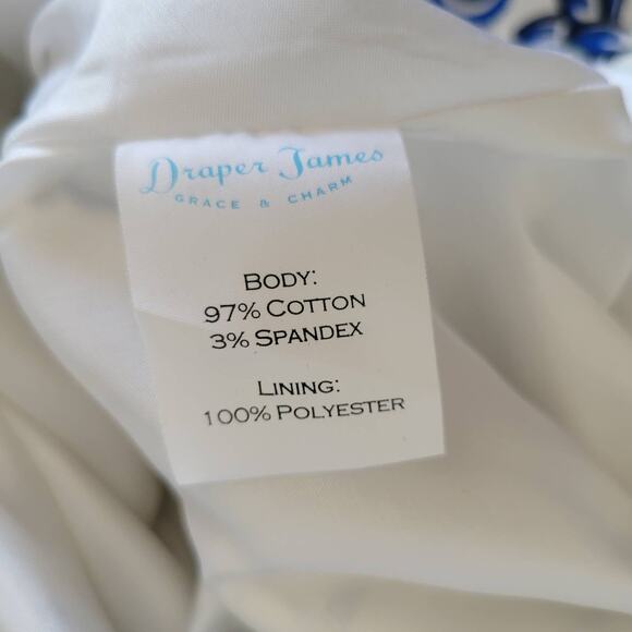 Draper James Oak Hill Vine Dress Cut Out Back Blue Floral Fit Flare Women 6 - Picture 12 of 13